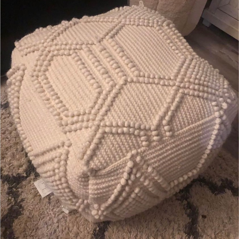 Gorgeous Stitched Ottoman Pouf